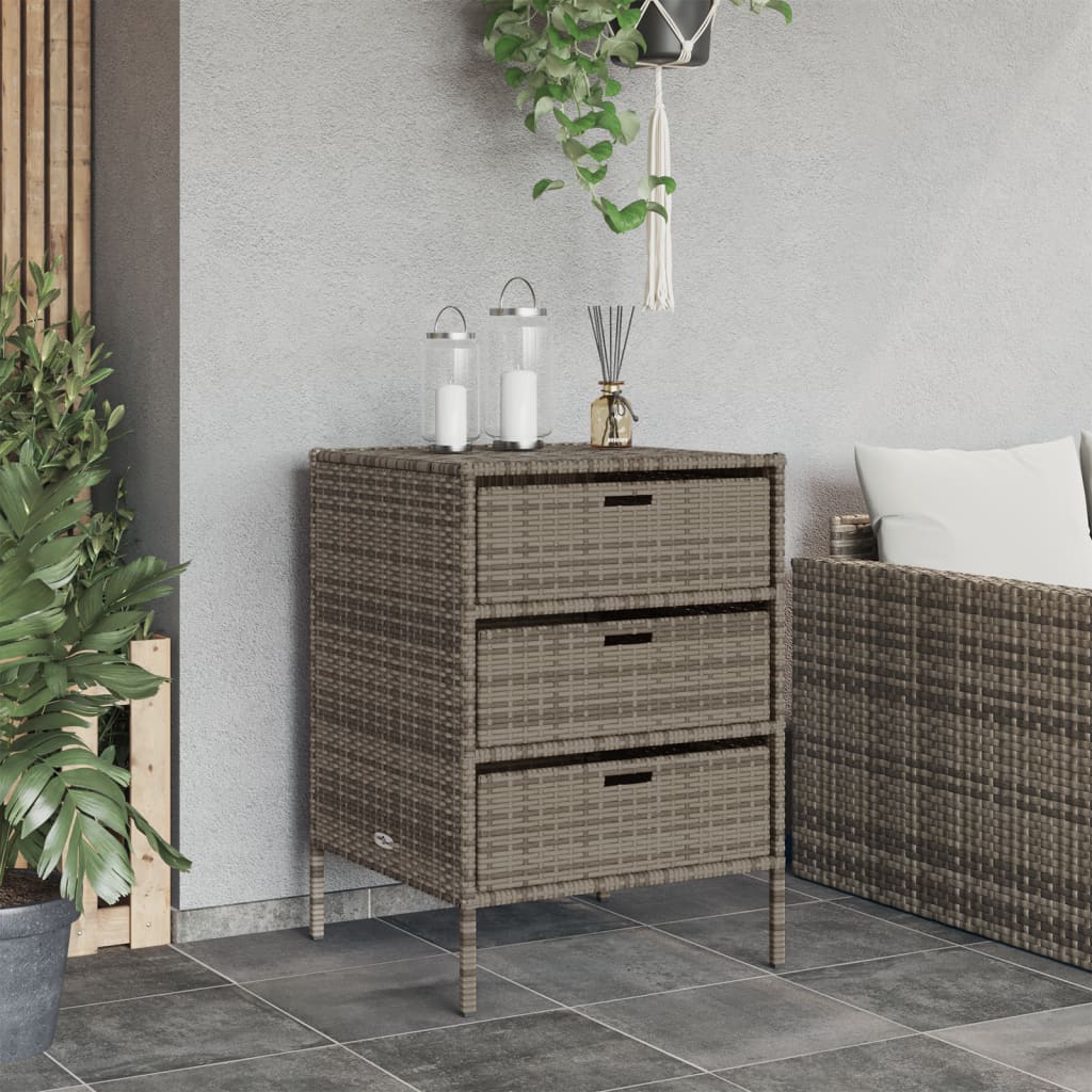 Tuinkast 55x59x80 cm poly rattan grijs is nu te koop bij PeponiXL, paradijselijk wonen!