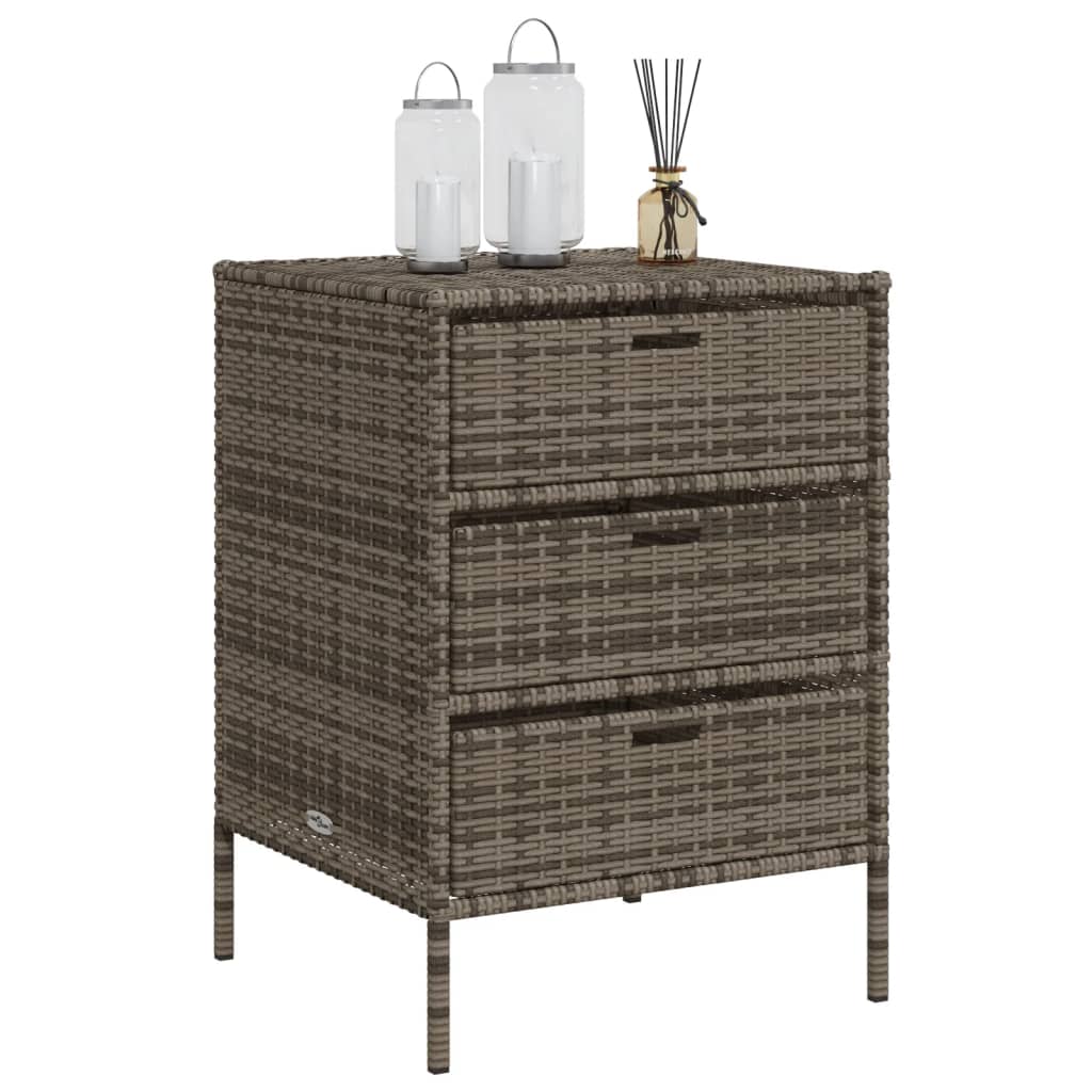 Tuinkast 55x59x80 cm poly rattan grijs is nu te koop bij PeponiXL, paradijselijk wonen!