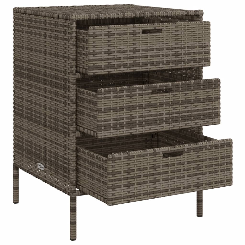Tuinkast 55x59x80 cm poly rattan grijs is nu te koop bij PeponiXL, paradijselijk wonen!