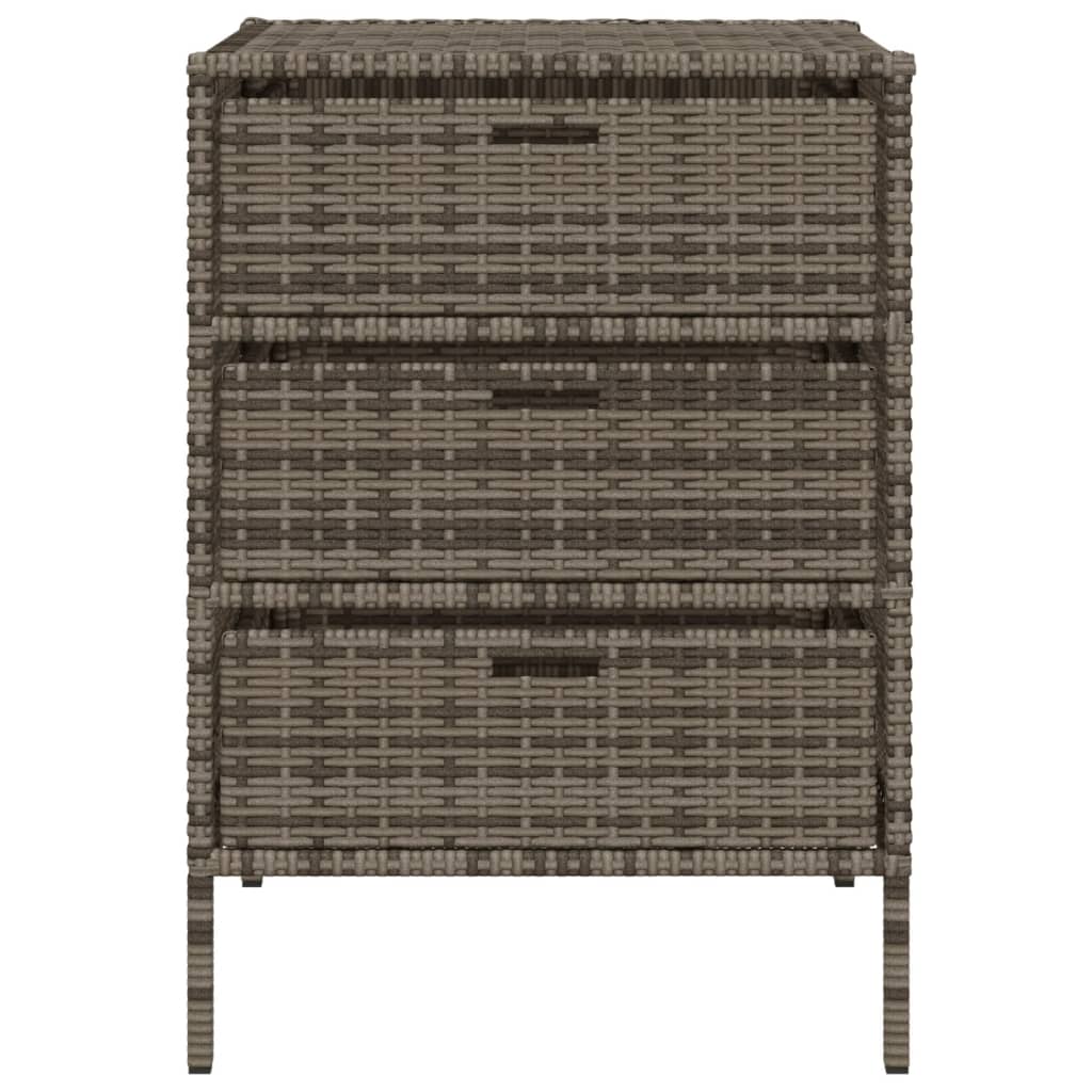 Tuinkast 55x59x80 cm poly rattan grijs is nu te koop bij PeponiXL, paradijselijk wonen!