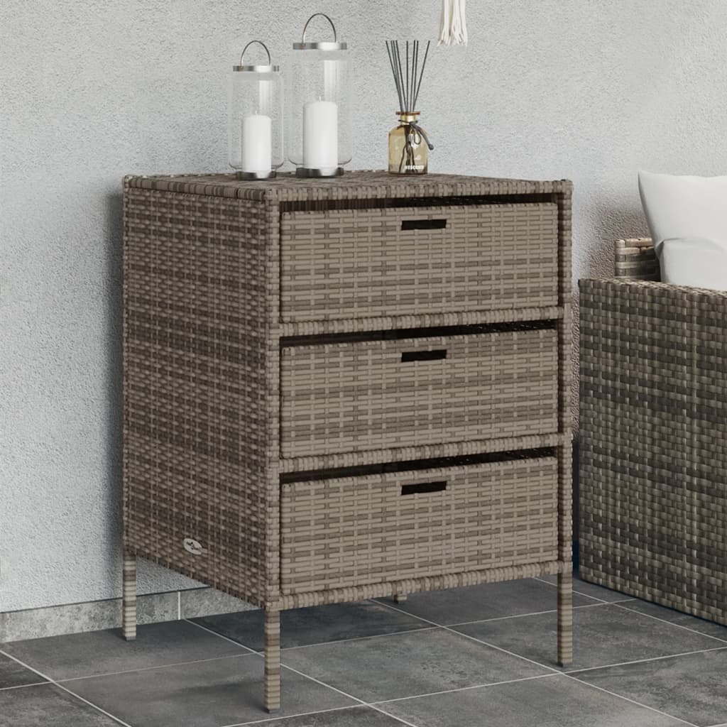 Tuinkast 55x59x80 cm poly rattan grijs is nu te koop bij PeponiXL, paradijselijk wonen!