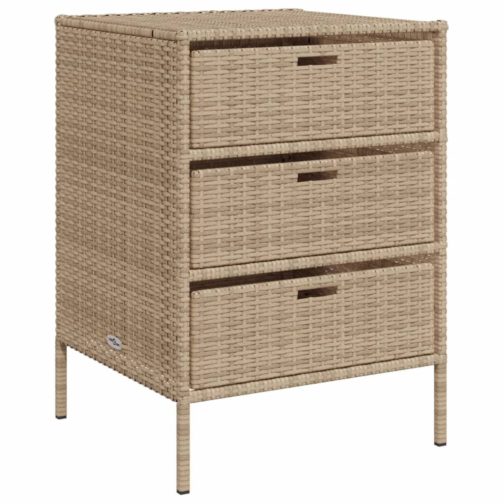 Tuinkast 55x59x80 cm poly rattan beige is nu te koop bij PeponiXL, paradijselijk wonen!