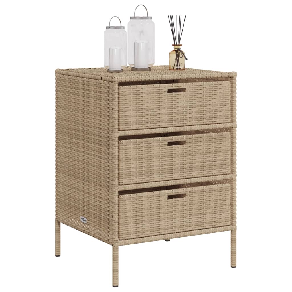 Tuinkast 55x59x80 cm poly rattan beige is nu te koop bij PeponiXL, paradijselijk wonen!