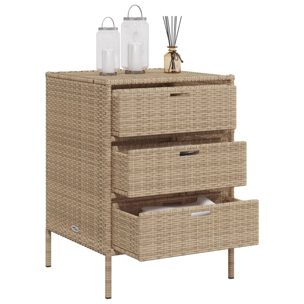 Tuinkast 55x59x80 cm poly rattan beige is nu te koop bij PeponiXL, paradijselijk wonen!