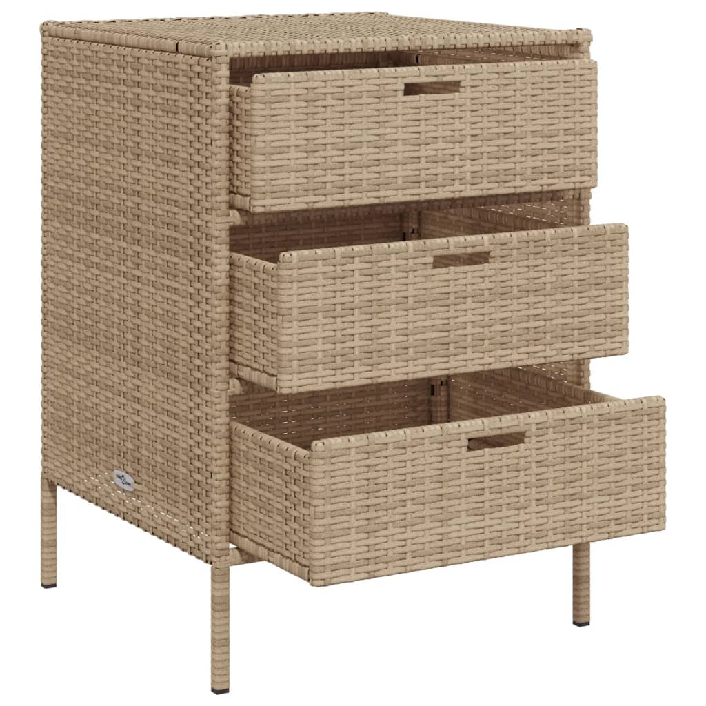 Tuinkast 55x59x80 cm poly rattan beige is nu te koop bij PeponiXL, paradijselijk wonen!
