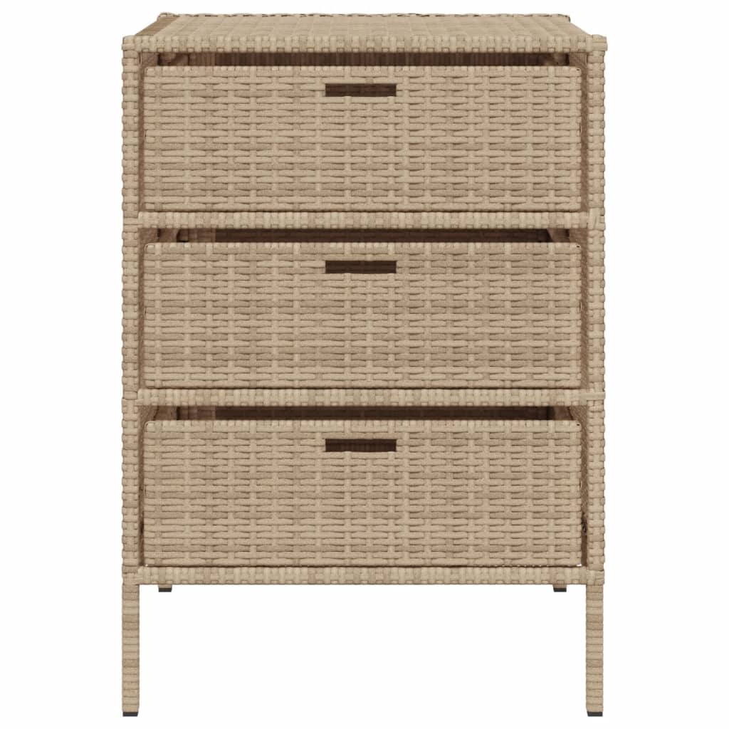 Tuinkast 55x59x80 cm poly rattan beige is nu te koop bij PeponiXL, paradijselijk wonen!