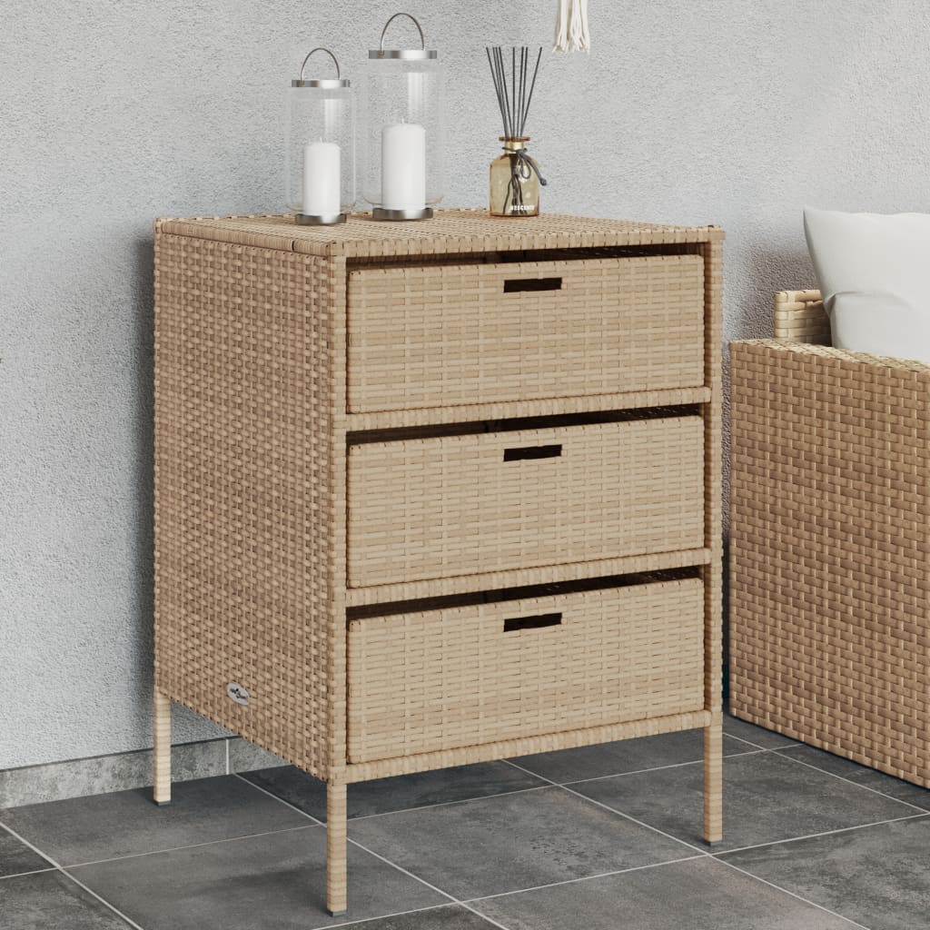 Tuinkast 55x59x80 cm poly rattan beige is nu te koop bij PeponiXL, paradijselijk wonen!