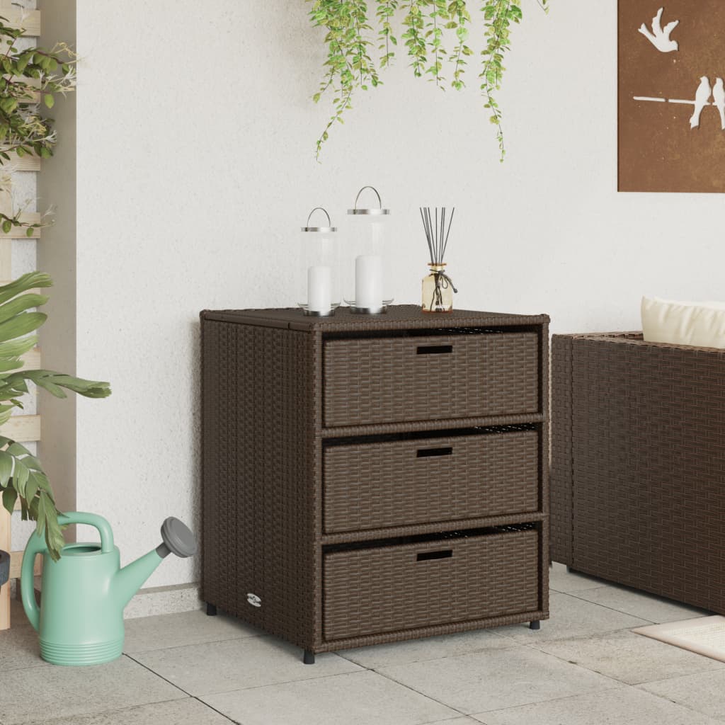 Tuinkast 55x59x69 cm poly rattan bruin is nu te koop bij PeponiXL, paradijselijk wonen!