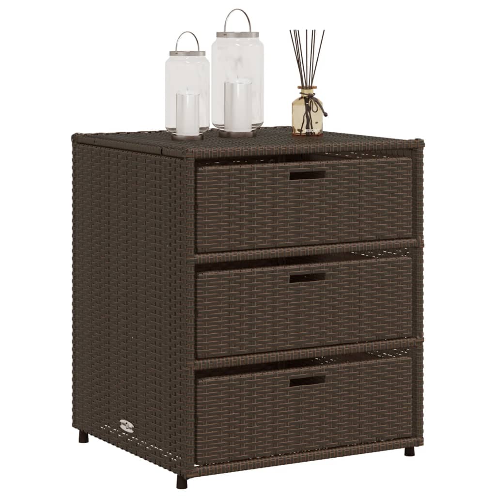 Tuinkast 55x59x69 cm poly rattan bruin is nu te koop bij PeponiXL, paradijselijk wonen!