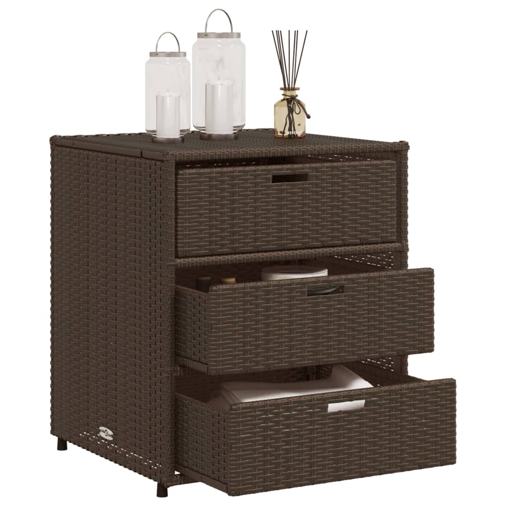 Tuinkast 55x59x69 cm poly rattan bruin is nu te koop bij PeponiXL, paradijselijk wonen!