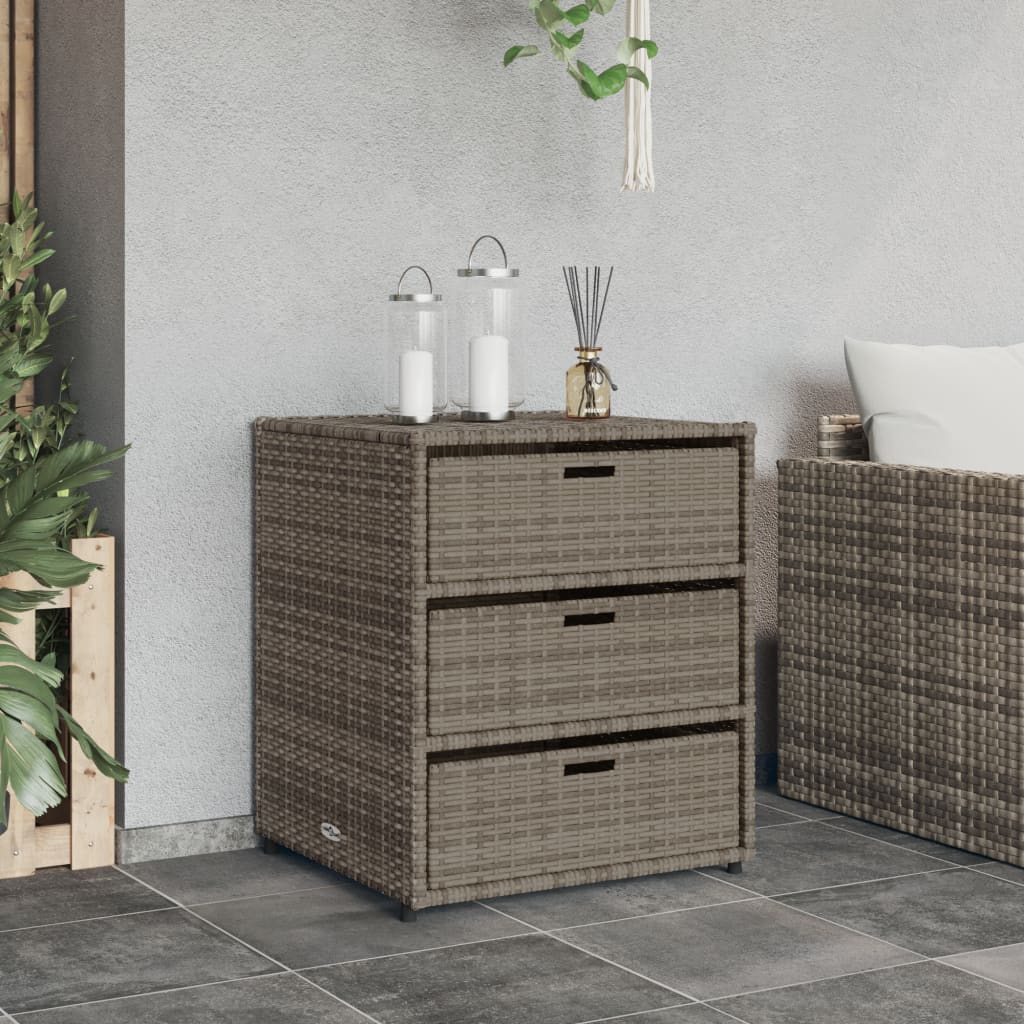 Tuinkast 55x59x69 cm poly rattan grijs is nu te koop bij PeponiXL, paradijselijk wonen!