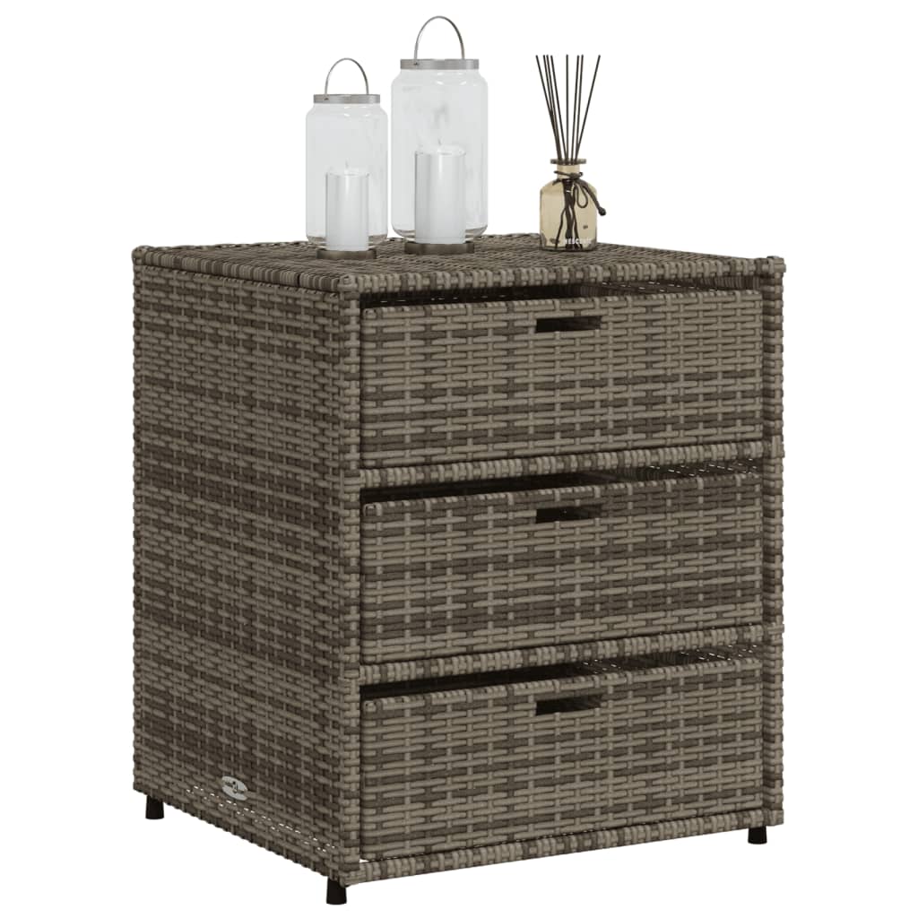 Tuinkast 55x59x69 cm poly rattan grijs is nu te koop bij PeponiXL, paradijselijk wonen!