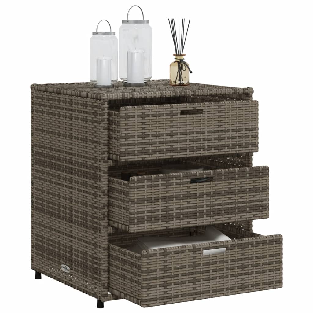 Tuinkast 55x59x69 cm poly rattan grijs is nu te koop bij PeponiXL, paradijselijk wonen!