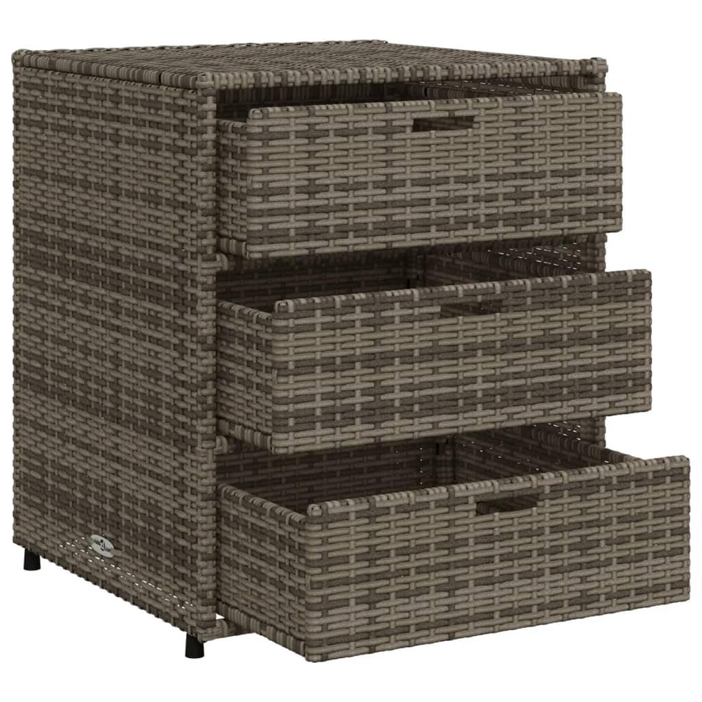Tuinkast 55x59x69 cm poly rattan grijs is nu te koop bij PeponiXL, paradijselijk wonen!