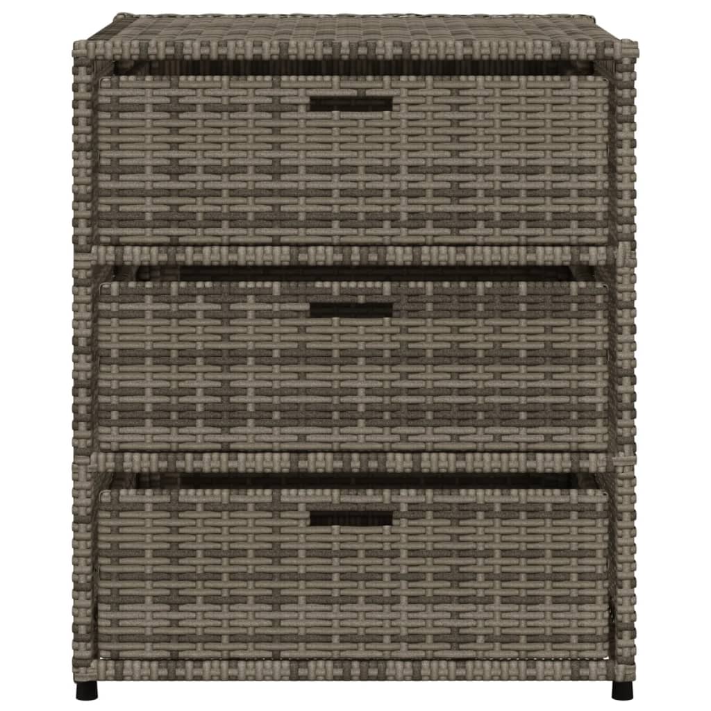 Tuinkast 55x59x69 cm poly rattan grijs is nu te koop bij PeponiXL, paradijselijk wonen!