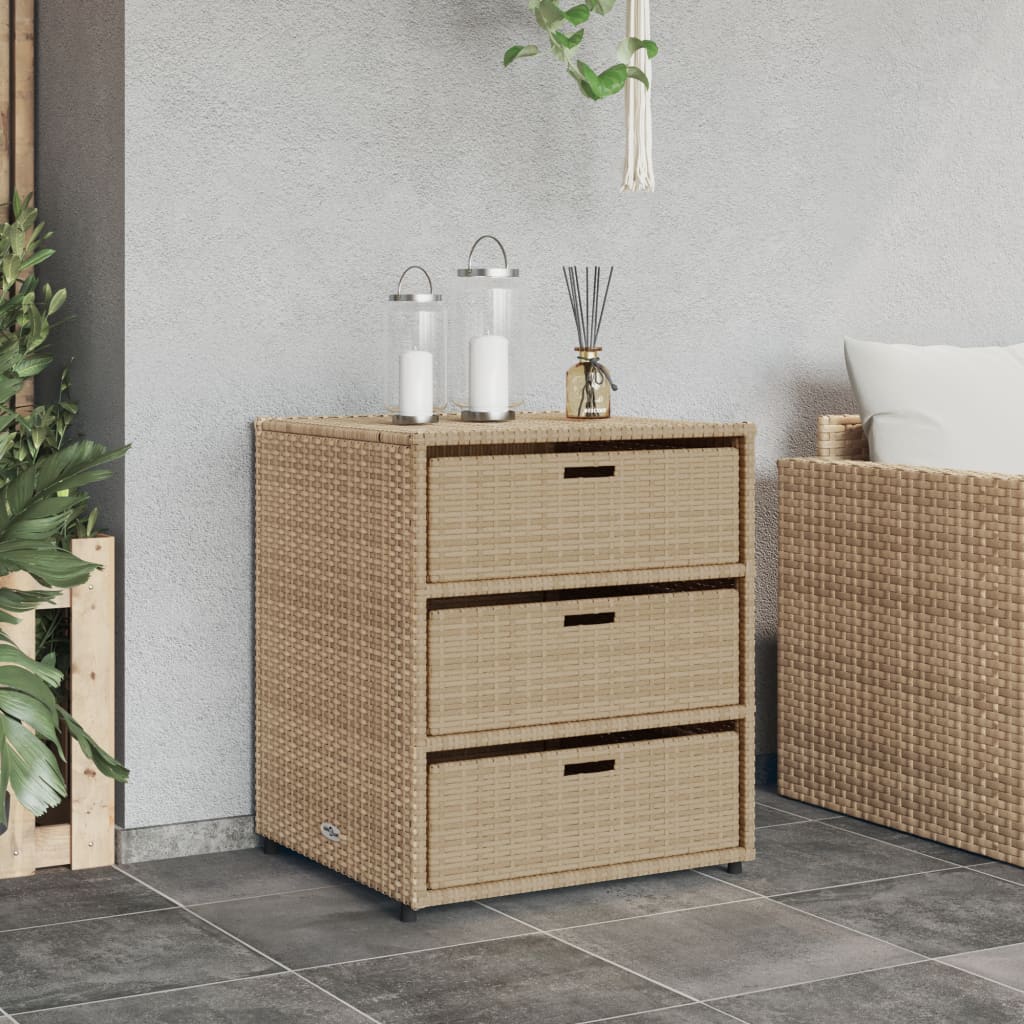 Tuinkast 55x59x69 cm poly rattan beige is nu te koop bij PeponiXL, paradijselijk wonen!