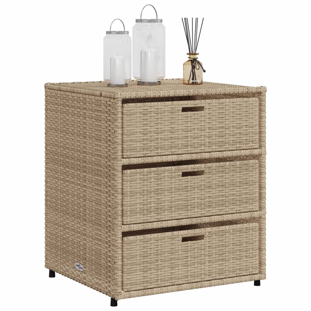 Tuinkast 55x59x69 cm poly rattan beige is nu te koop bij PeponiXL, paradijselijk wonen!
