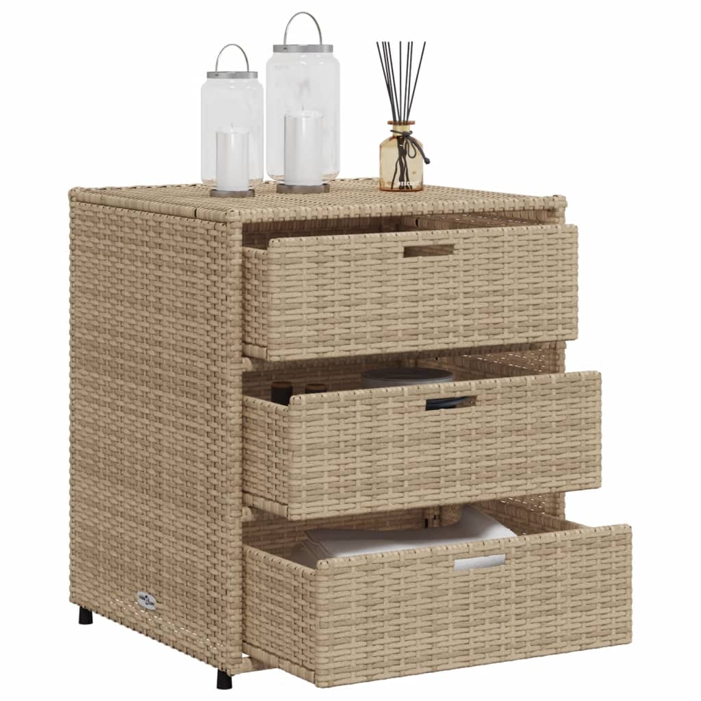 Tuinkast 55x59x69 cm poly rattan beige is nu te koop bij PeponiXL, paradijselijk wonen!