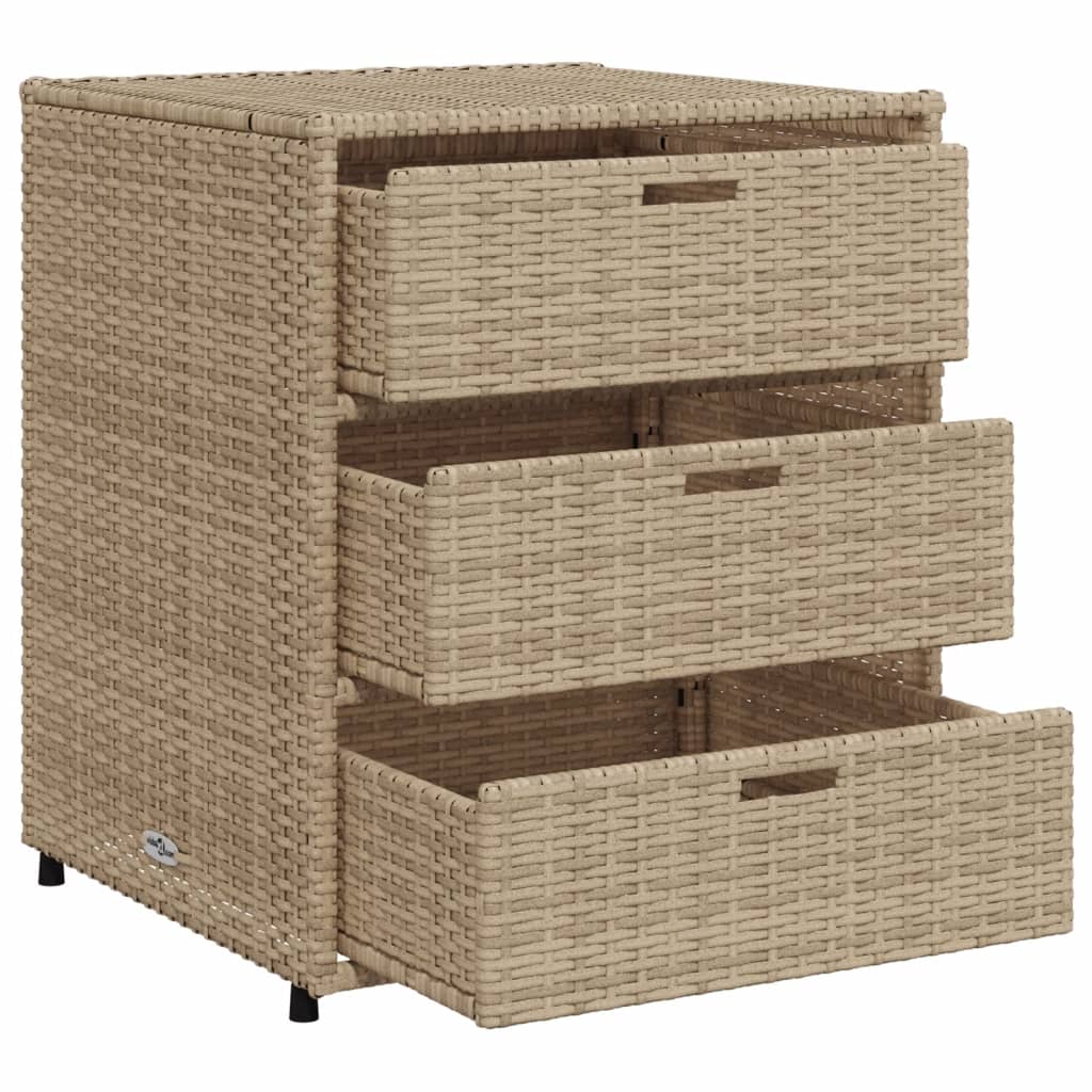 Tuinkast 55x59x69 cm poly rattan beige is nu te koop bij PeponiXL, paradijselijk wonen!
