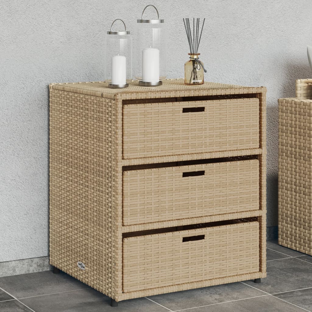 Tuinkast 55x59x69 cm poly rattan beige is nu te koop bij PeponiXL, paradijselijk wonen!
