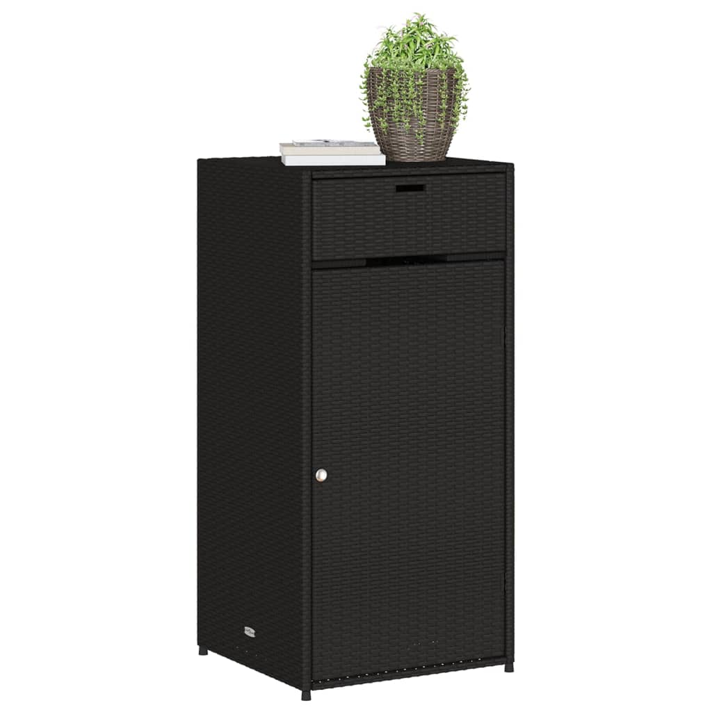 Tuinkast 55x55x111 cm poly rattan zwart is nu te koop bij PeponiXL, paradijselijk wonen!