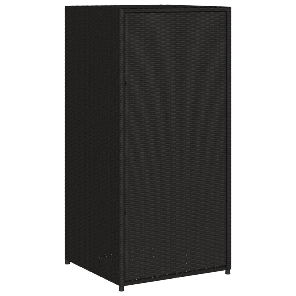Tuinkast 55x55x111 cm poly rattan zwart is nu te koop bij PeponiXL, paradijselijk wonen!
