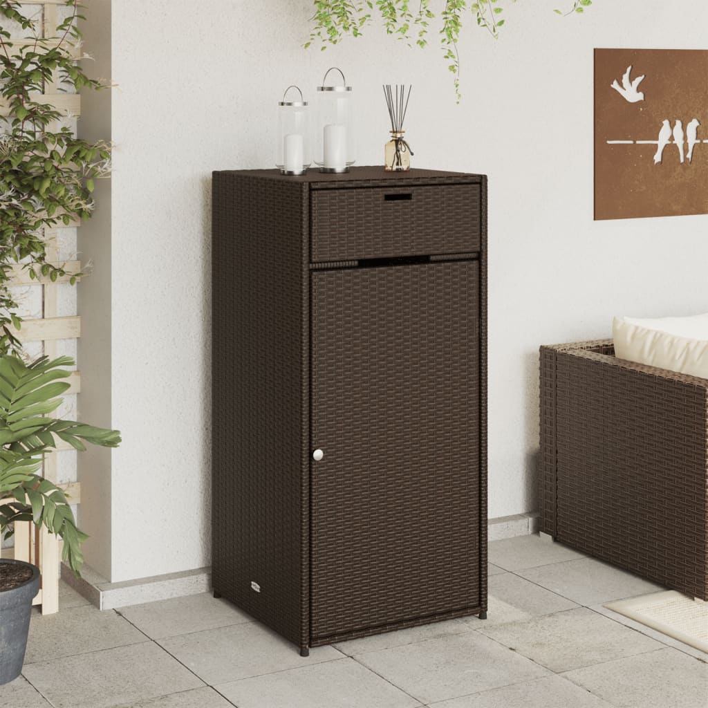 Tuinkast 55x55x111 cm poly rattan bruin is nu te koop bij PeponiXL, paradijselijk wonen!