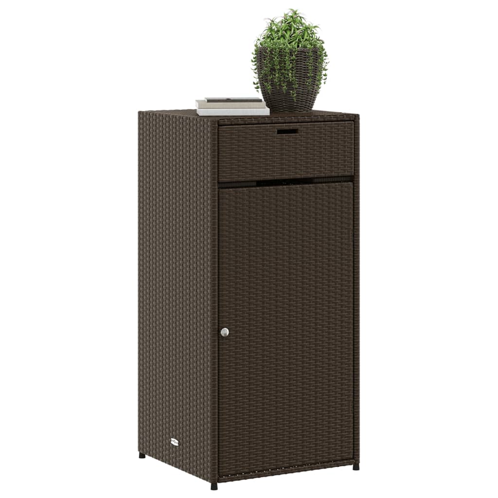 Tuinkast 55x55x111 cm poly rattan bruin is nu te koop bij PeponiXL, paradijselijk wonen!
