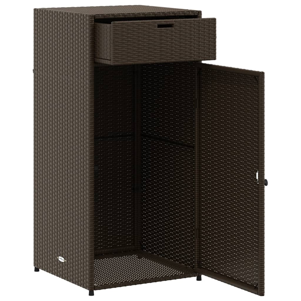 Tuinkast 55x55x111 cm poly rattan bruin is nu te koop bij PeponiXL, paradijselijk wonen!