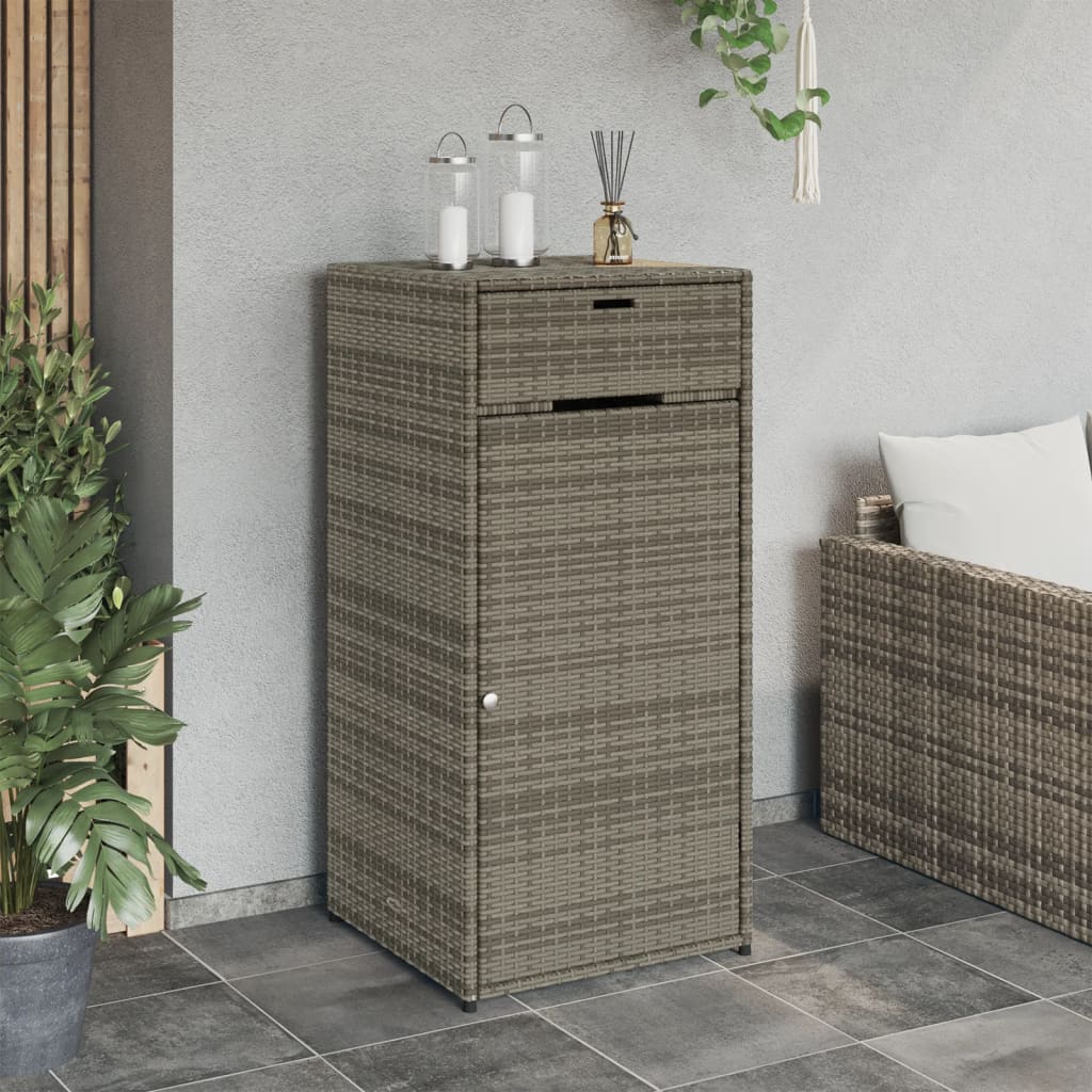 Tuinkast 55x55x111 cm poly rattan grijs is nu te koop bij PeponiXL, paradijselijk wonen!