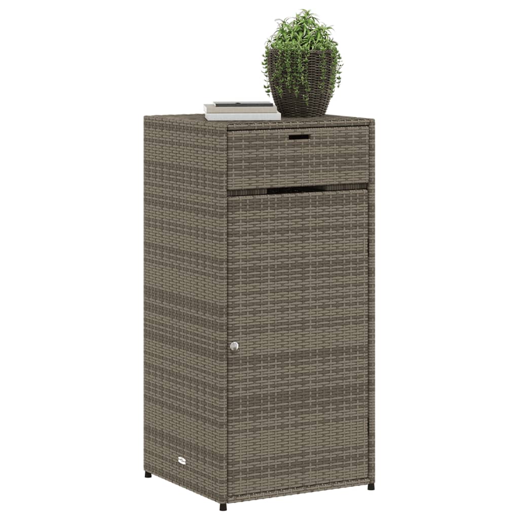Tuinkast 55x55x111 cm poly rattan grijs is nu te koop bij PeponiXL, paradijselijk wonen!