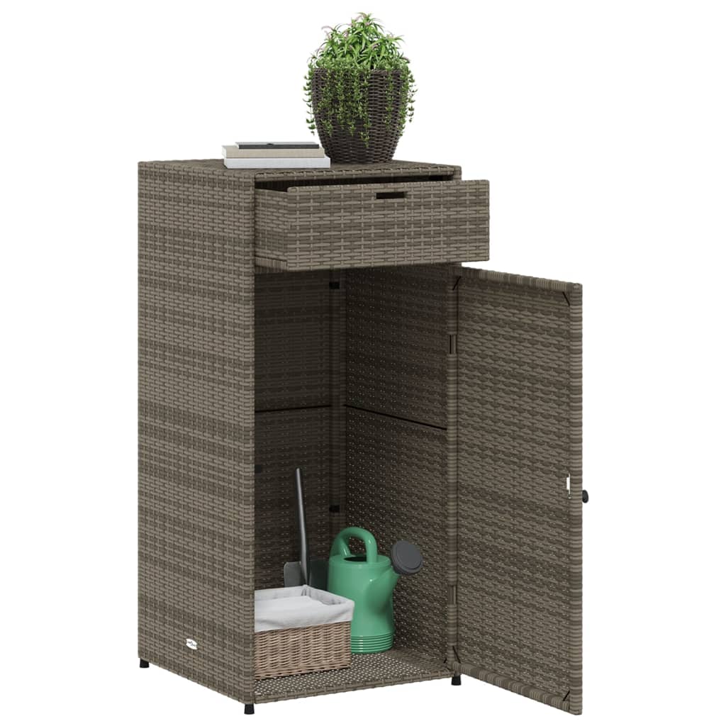 Tuinkast 55x55x111 cm poly rattan grijs is nu te koop bij PeponiXL, paradijselijk wonen!