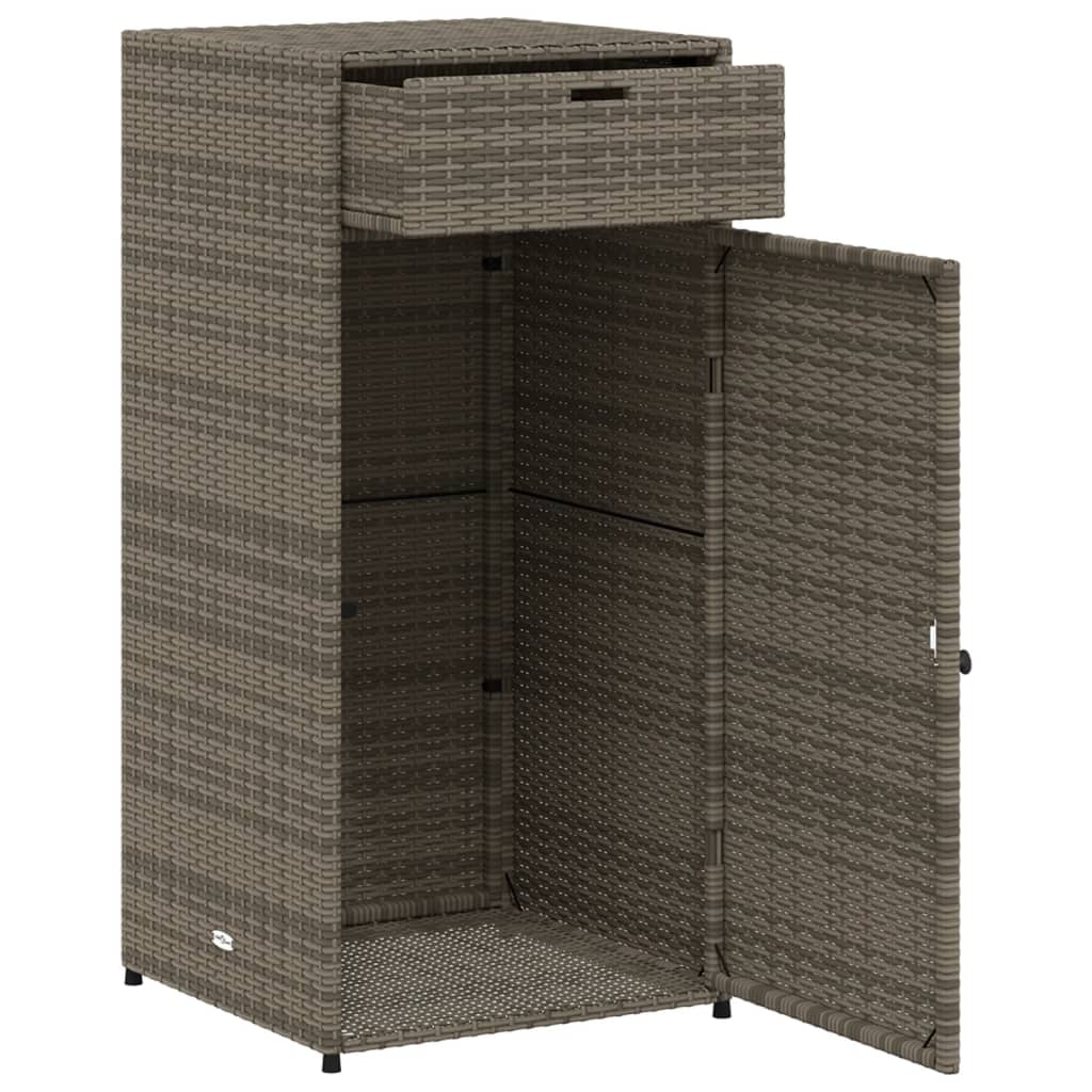 Tuinkast 55x55x111 cm poly rattan grijs is nu te koop bij PeponiXL, paradijselijk wonen!