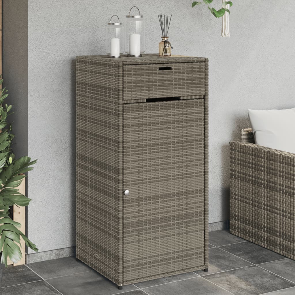 Tuinkast 55x55x111 cm poly rattan grijs is nu te koop bij PeponiXL, paradijselijk wonen!