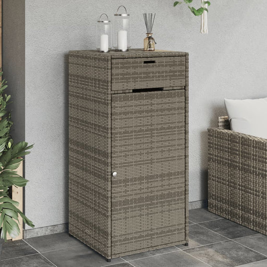 Tuinkast 55x55x111 cm poly rattan grijs is nu te koop bij PeponiXL, paradijselijk wonen!