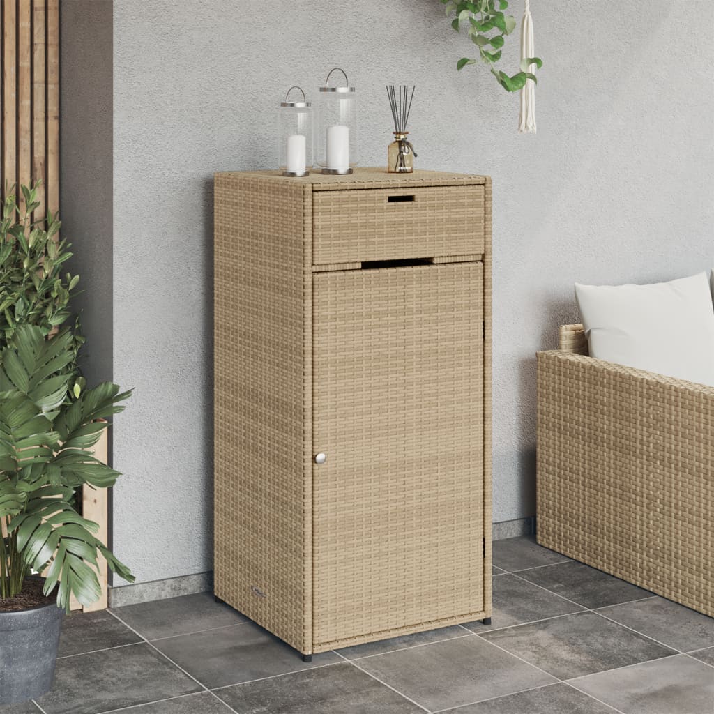 Tuinkast 55x55x111 cm poly rattan beige is nu te koop bij PeponiXL, paradijselijk wonen!