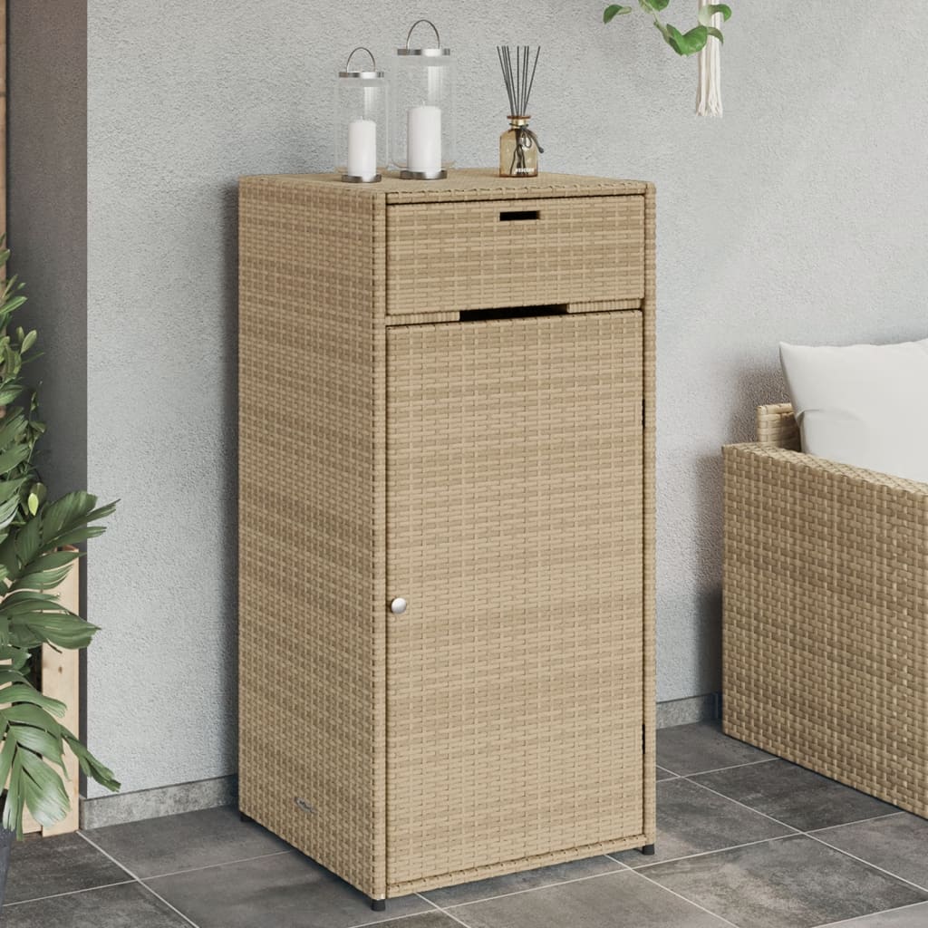Tuinkast 55x55x111 cm poly rattan beige is nu te koop bij PeponiXL, paradijselijk wonen!
