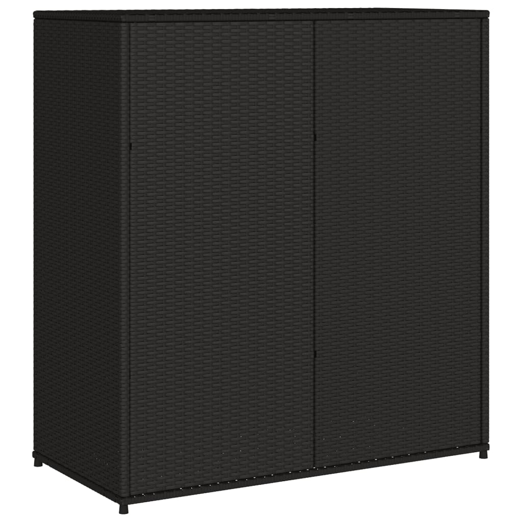 Tuinkast 105x55x113 cm poly rattan zwart is nu te koop bij PeponiXL, paradijselijk wonen!