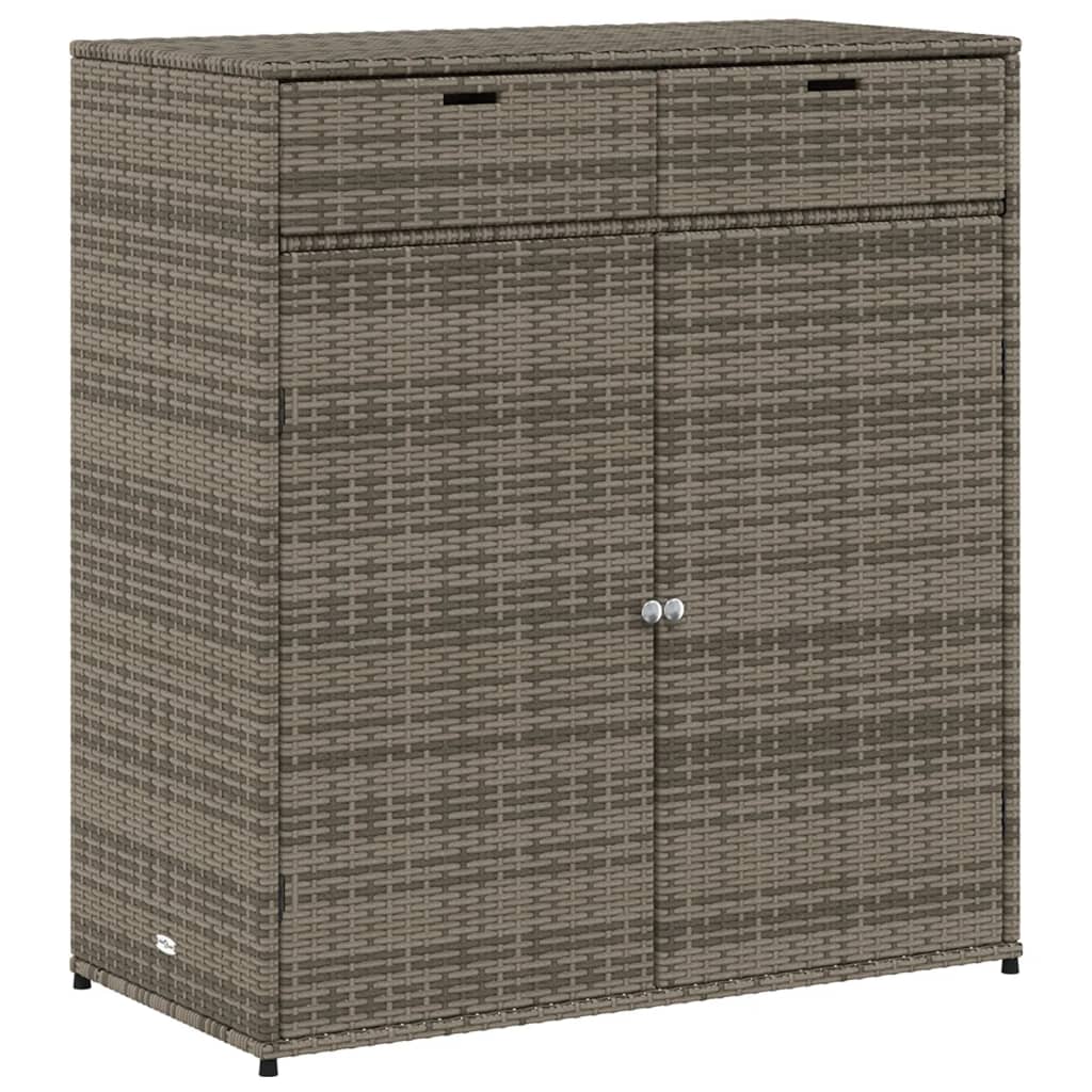 Tuinkast 105x55x113 cm poly rattan grijs is nu te koop bij PeponiXL, paradijselijk wonen!