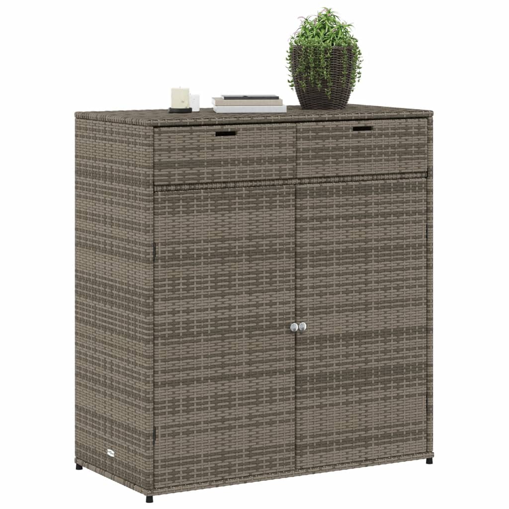 Tuinkast 105x55x113 cm poly rattan grijs is nu te koop bij PeponiXL, paradijselijk wonen!