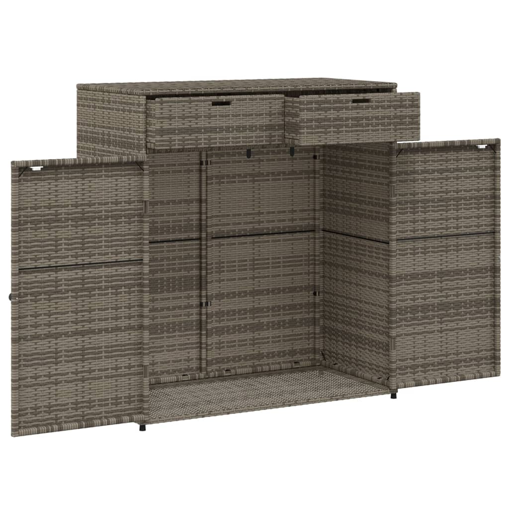 Tuinkast 105x55x113 cm poly rattan grijs is nu te koop bij PeponiXL, paradijselijk wonen!