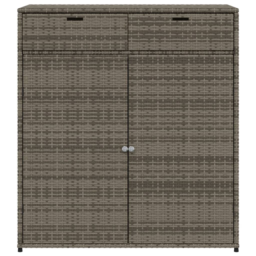Tuinkast 105x55x113 cm poly rattan grijs is nu te koop bij PeponiXL, paradijselijk wonen!