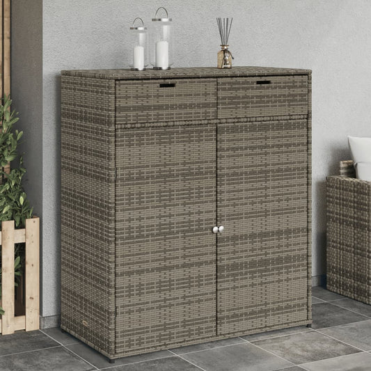 Tuinkast 105x55x113 cm poly rattan grijs is nu te koop bij PeponiXL, paradijselijk wonen!