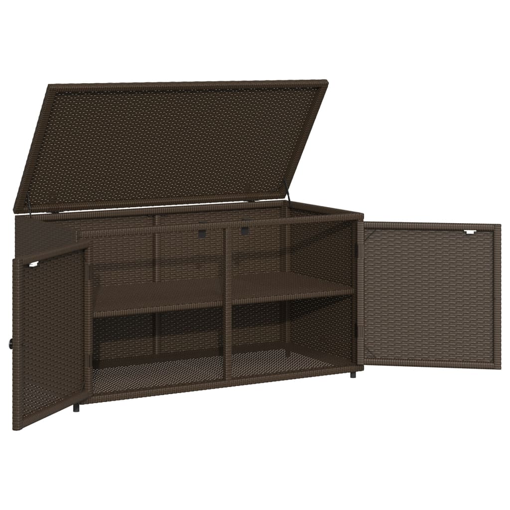 Tuinkast 110x55x60,5 cm poly rattan bruin is nu te koop bij PeponiXL, paradijselijk wonen!