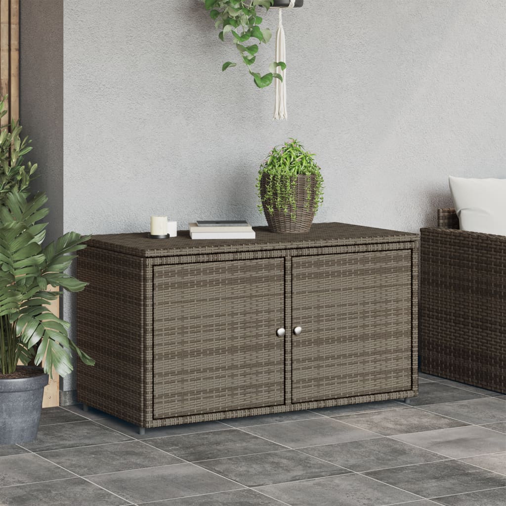 Tuinkast 110x55x60,5 cm poly rattan grijs is nu te koop bij PeponiXL, paradijselijk wonen!