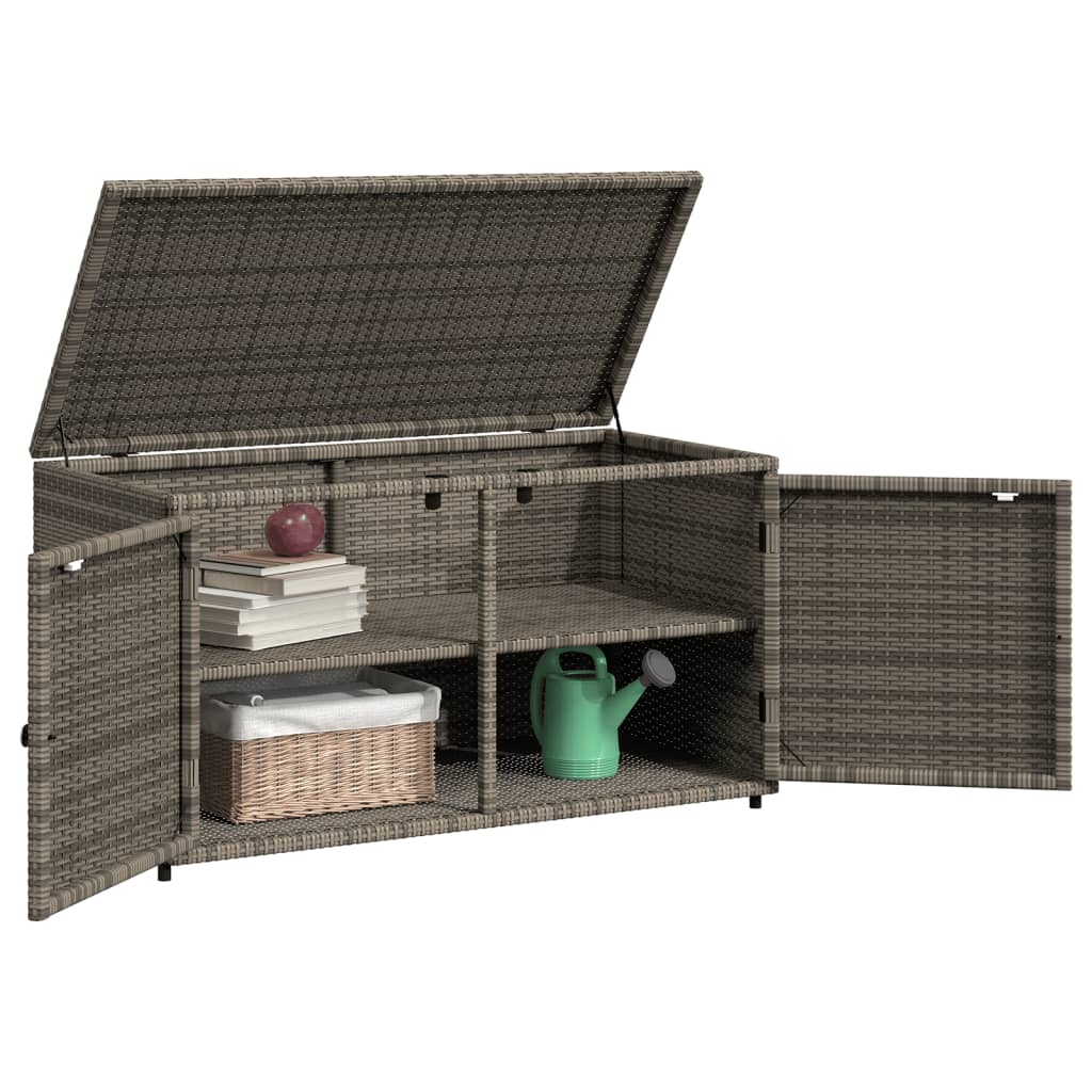 Tuinkast 110x55x60,5 cm poly rattan grijs is nu te koop bij PeponiXL, paradijselijk wonen!