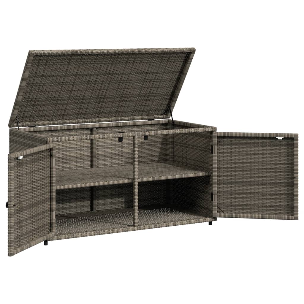 Tuinkast 110x55x60,5 cm poly rattan grijs is nu te koop bij PeponiXL, paradijselijk wonen!