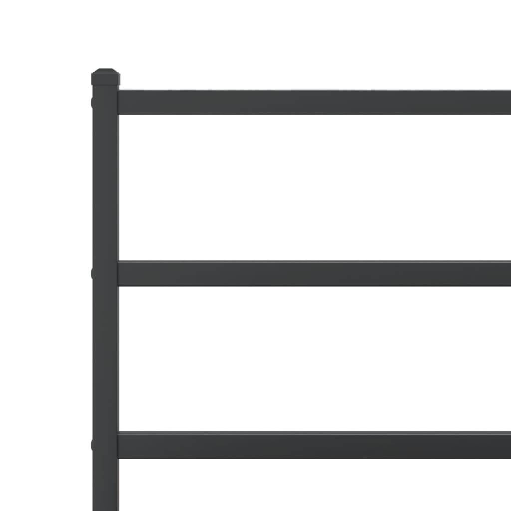 Bedframe met hoofdbord metaal zwart 140x190 cm is nu te koop bij PeponiXL, paradijselijk wonen!