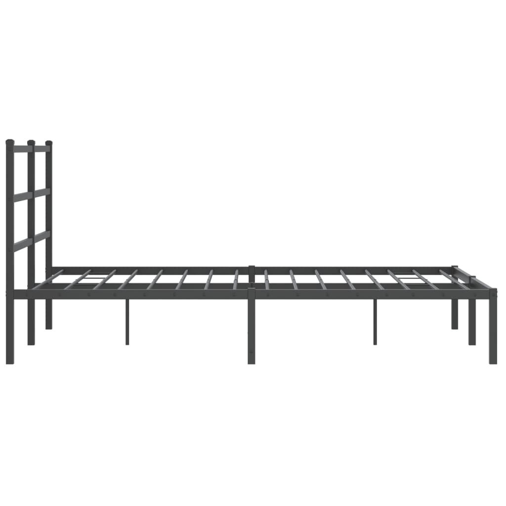 Bedframe met hoofdbord metaal zwart 140x200 cm is nu te koop bij PeponiXL, paradijselijk wonen!
