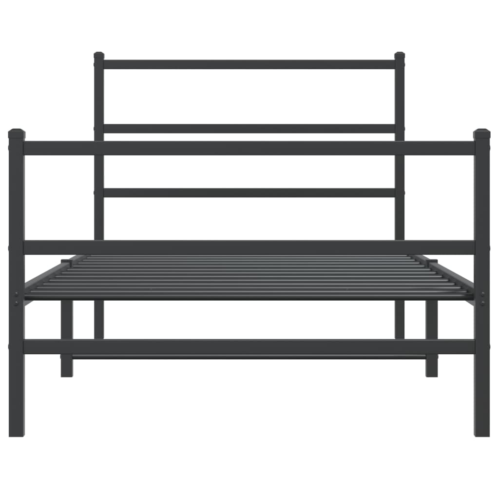 Bedframe met hoofd- en voeteneinde metaal zwart 100x190 cm is nu te koop bij PeponiXL, paradijselijk wonen!